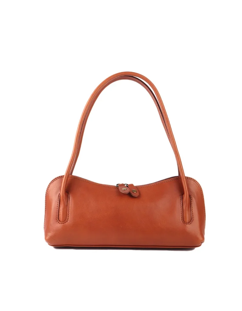 Handtas Leer Mat Camel