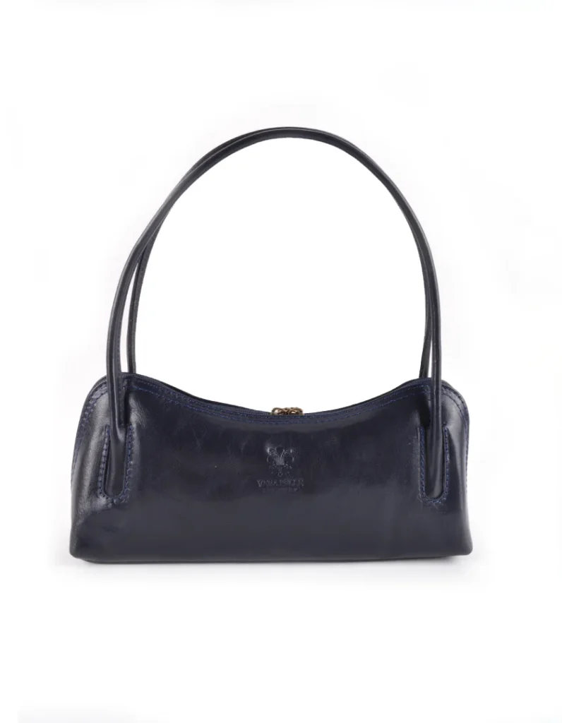 Handtas Leer Donkerblauw
