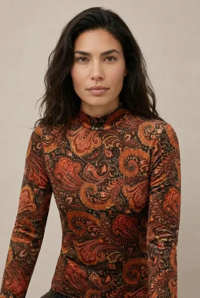 Col Print Paisley Cognac